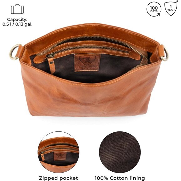 Vintage Leather Shoulder Bag Small Crossbody Purse Women Durable Stylish - Picture 4 of 10